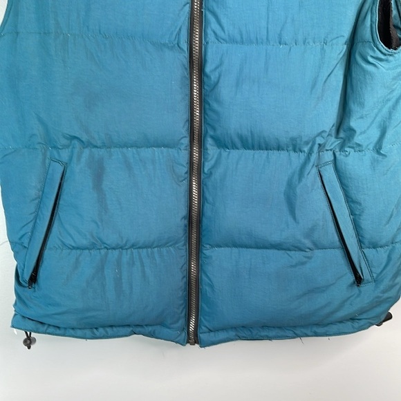 Vintage 80’s Canadian Spirit Men’s Down Puffer Vest Teal Green Black Zip Up M - Picture 4 of 14
